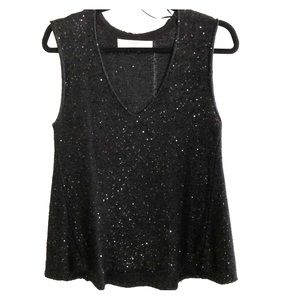Sequins knit tank top sweater
